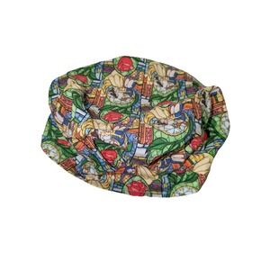 Disney Beauty and the Beast Stained Glass Scrub Cap Belle & Beast Surgical Hat